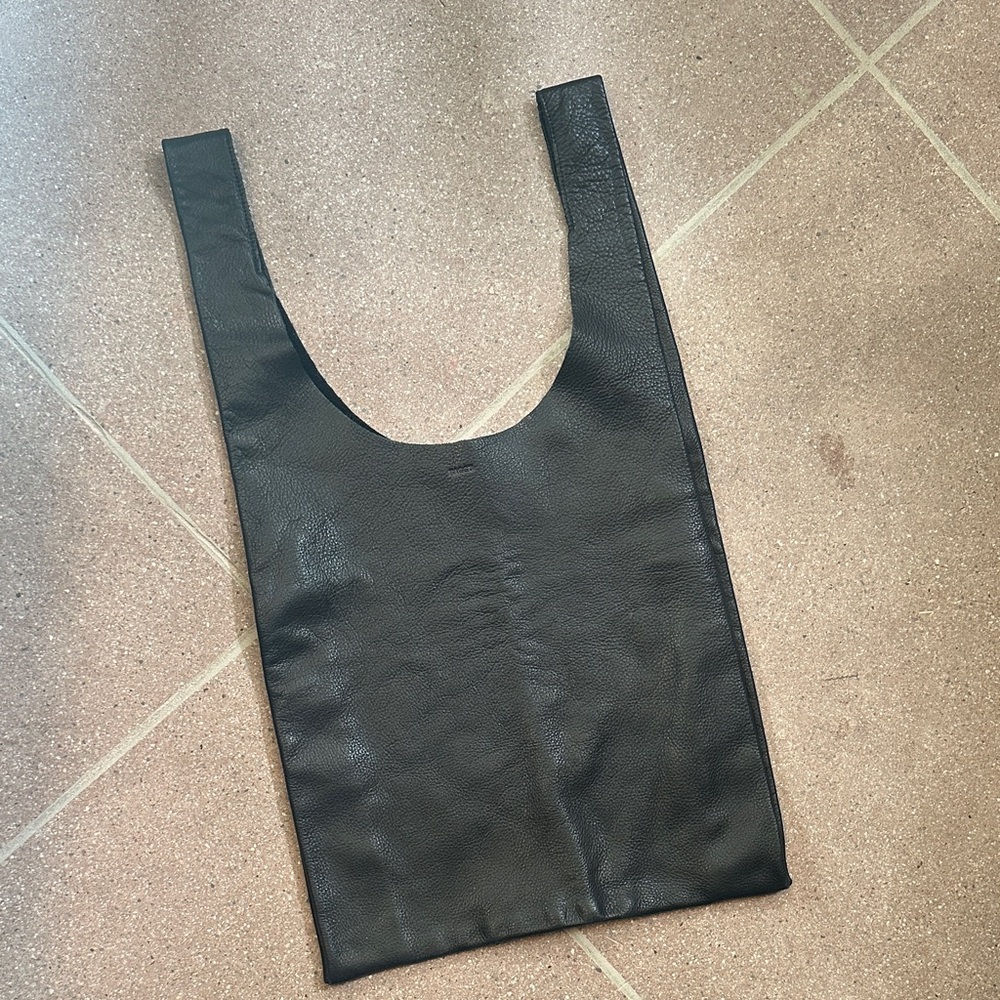 BAGGU Black Leather Bag